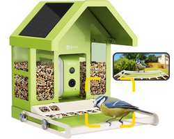 Birdfy  Feeder  Metal – Vogelhuisje met Camera – Live Vogels Spotten via je Smartphone - Slim Voederhuisje – 1080p HD & AI Vogelherkenning – Full‑Colour Nachtzicht – Duurzaam Metalen Behuizing – Zonnepaneel & Draadloos