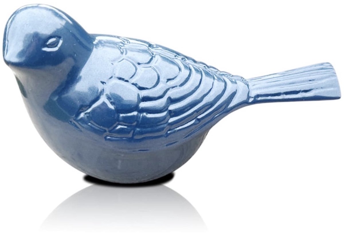 Akerz Mini Urn Vogel 100ml – Metalen Blauw Herinneringsurn – Kleine Bewaarurn voor As – Stijlvolle Keepsake Urn ter Herdenking van een Dierbare - Voor Huisdieren of Menselijk As