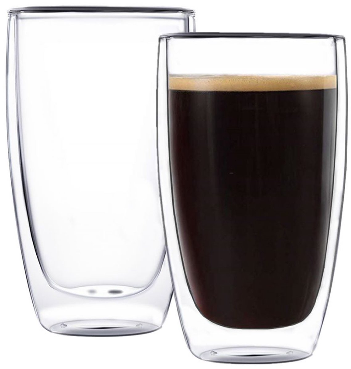 Majestix Dubbelwandige Glazen - Set van 2 - 450 ML - Isolerende Thermoglazen - Latte Macchiato, Cappuccino, Espresso, Koffie, Thee