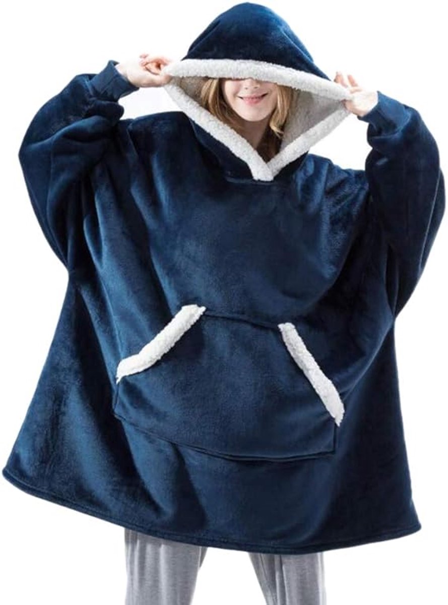 Deken met capuchon en lange mouwen, unisex, geschikt voor gebruik op de bank of voor de tv