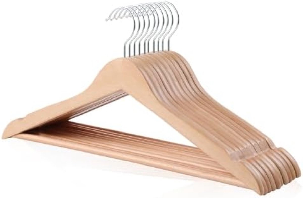 Set van 10 houten kleerhangers voor formele kleding