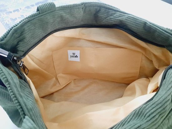 Sac à bandoulière Corduroy Vert Olive – Modèle Compact – Plusieurs Compartiments – pour femmes – ya'ab