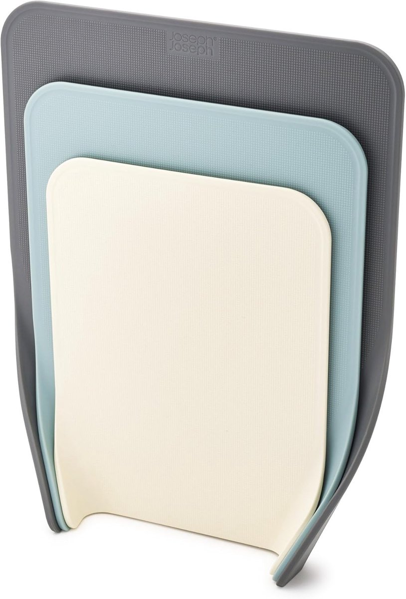 Famanu - Snijplanken Set – 3-delig – Ruimtebesparend – Blauw/Grijs/Wit
