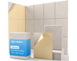 12x Geluidsisolatie Panelen Zelfklevend XL - Akoestische Wandpanelen voor Geluidsdemping & Decoratie (30x40x1 cm)