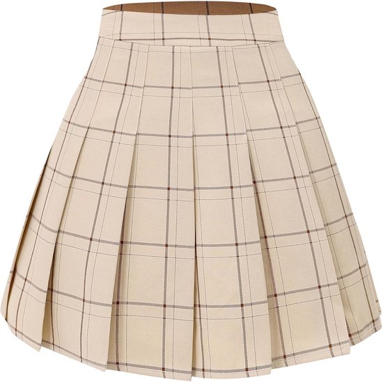 XKBHYD damesrok met plooien, gothische cross-print, grunge punk, mini rok, Y2K emo, zwart uniform skort met kettingriem, 1 zwart, XL