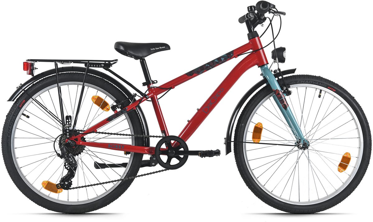 DaCapo kinderfiets 24" Bobby rood 7 versnellingen framemaat 32 cm – vanaf 8 jaar