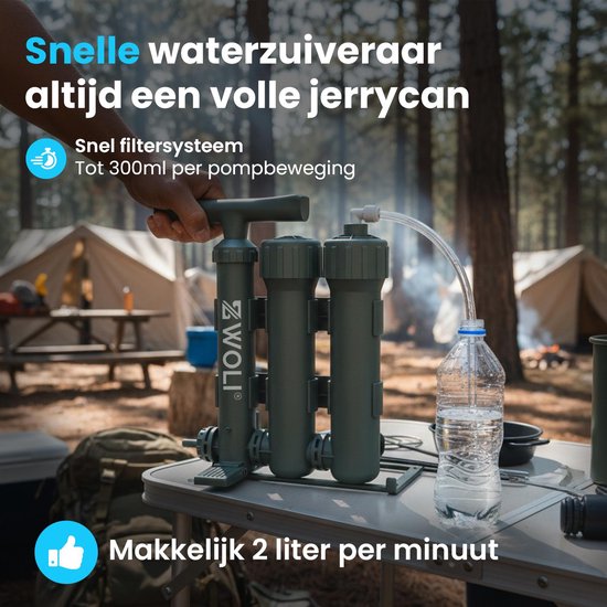 Professioneel Waterzuiveringsapparaat - Waterfilter - Volledige set - 10000L - 300ml Per Pompbeweging - Extra Filters - Overlevingspakket van Merkloos — afbeelding 3