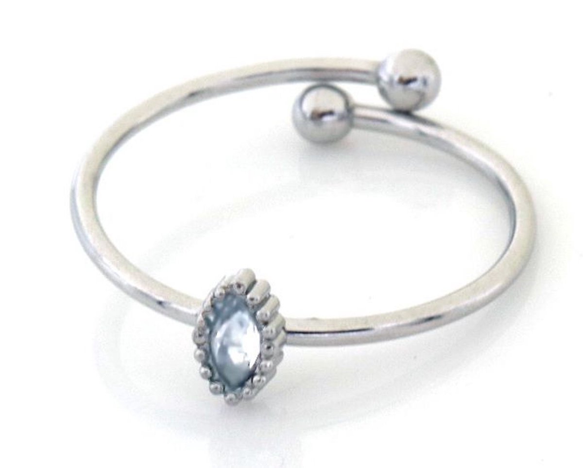 Ring CZ Kristal - Verstelbaar - Stainless steel - Verkleurt niet - Damesdingetjes