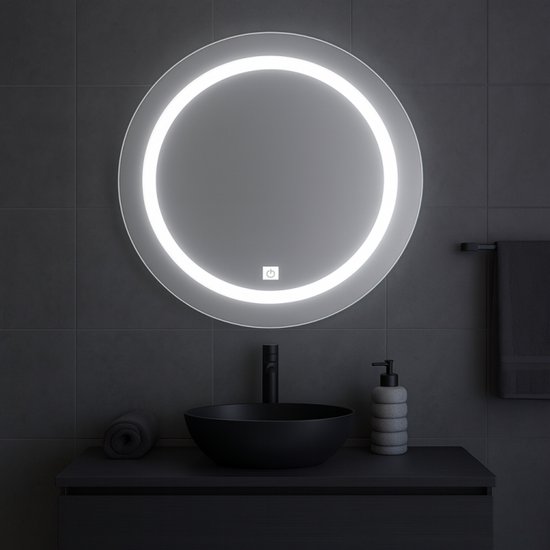 Miroir à leds de salle de bain lumineux rond NEREA - L60 x H60