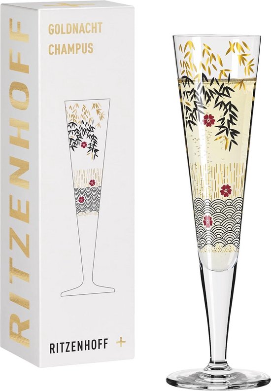 Verre à Champagne 205 ml avec Décor Doré - Cristal Élégant Design