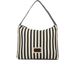 TOM TAILOR Schoudertas Malie Hobo Bag Stripe Black Zwart