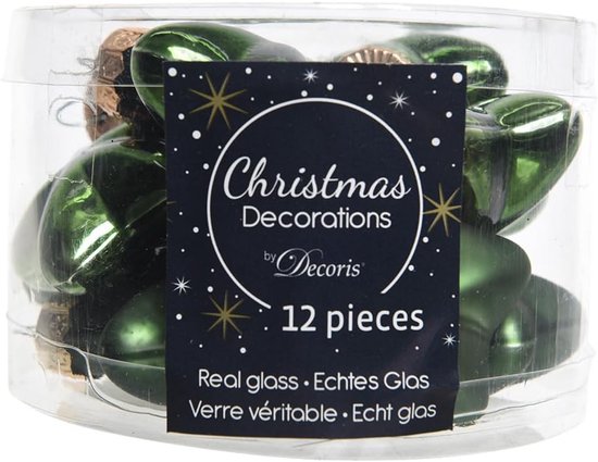 WellHome - Set van 12 rode kerstballen 5cm - glanzend en mat