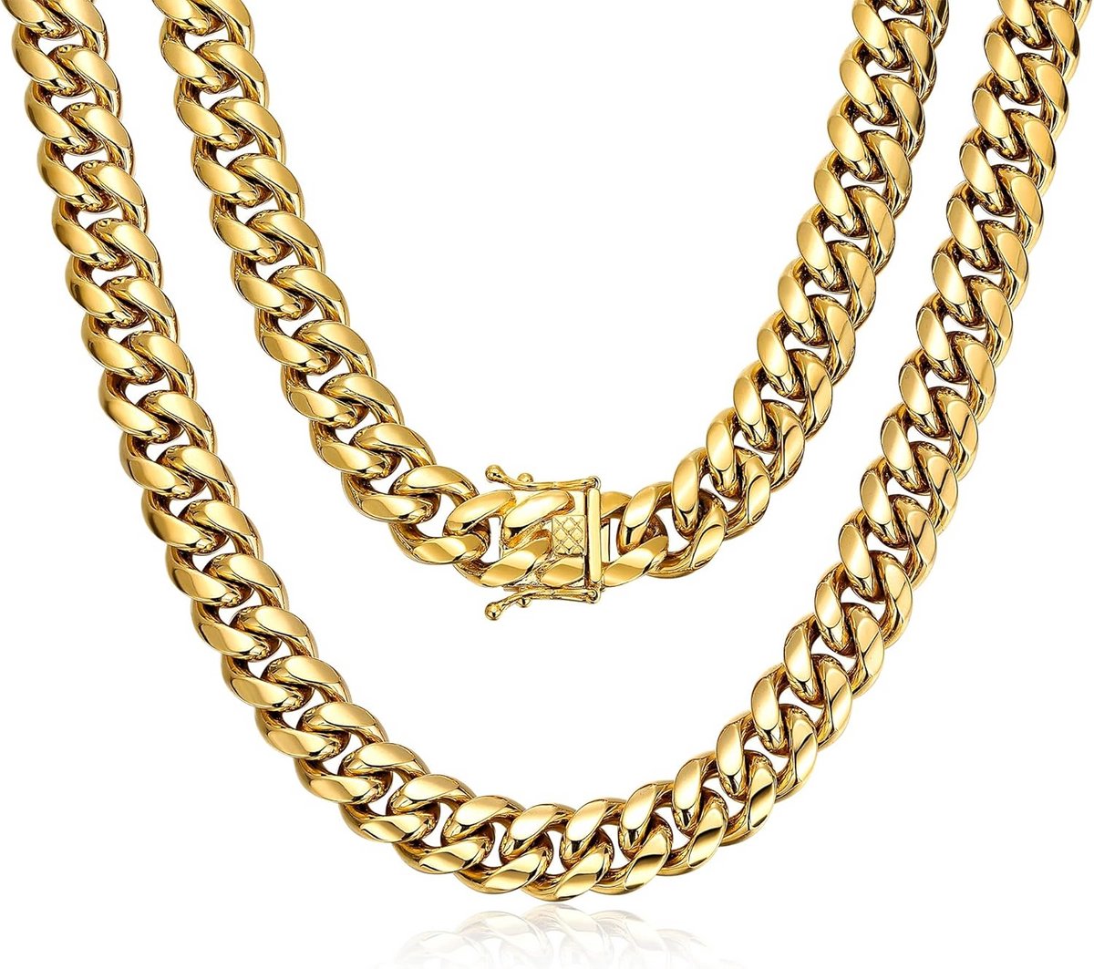 Dikke zware 18K vergulde Miami Cubaanse schakelketting 15mm breed - 18 20 22 24 26 30 35 inch - 316L roestvrij staal - nikkelvrij - hiphop sieraden chokerketting met geschenkdoos