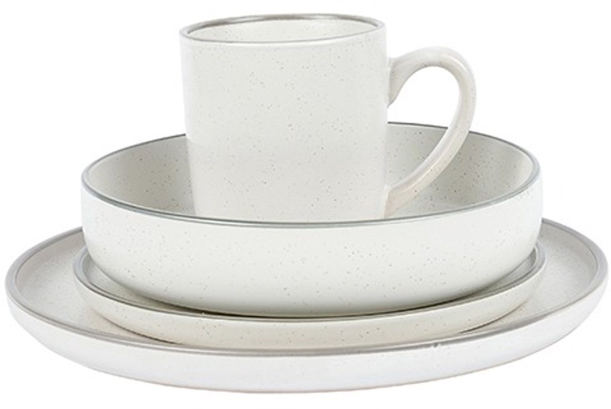 Axentia servies set 16 delig voor 4 persoons - diner servies - borden
