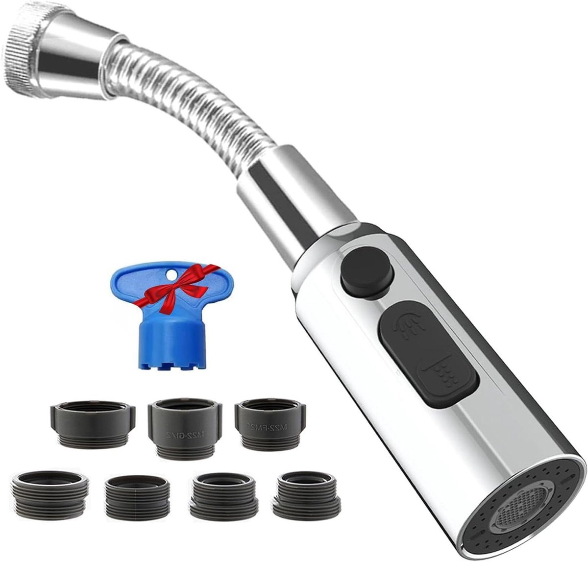 Ronte - Kraanstraalregelaar Keuken M22 - 360° Draaibaar - Tap Spuitkop - Verlenging - Waterbesparend - Kraanadapter - Spoelbakkraan.