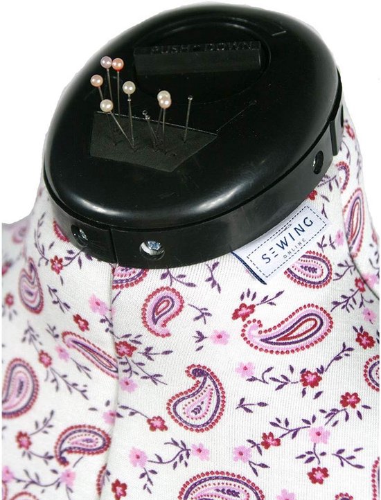 Verstelbare dressmakerspaspop met he mm arker, Florentine paisleystof, kledingmaat 16-20, middellang, 8-delig met vierpotenstandaard voor het vastspelden en passen van kleding — afbeelding 5