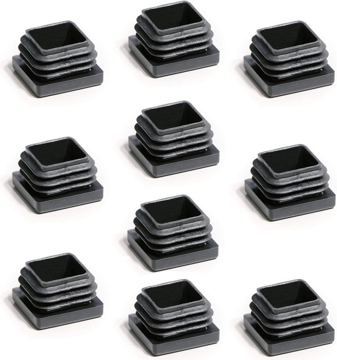 10 stuks lamellenpluggen 30x30 mm voor vierkante buizen PE kunststof