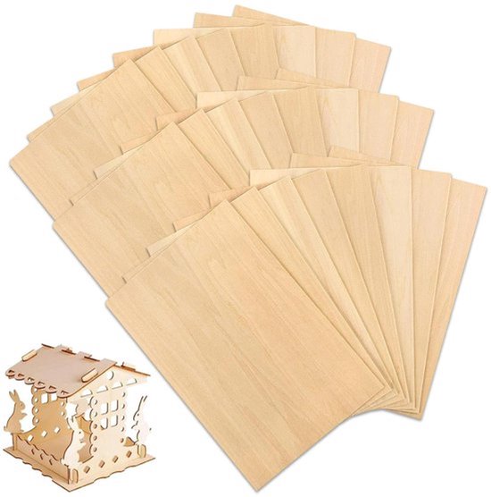Multiplex Houten Platen 20x10x0.15cm voor Doe-Het-Zelf
