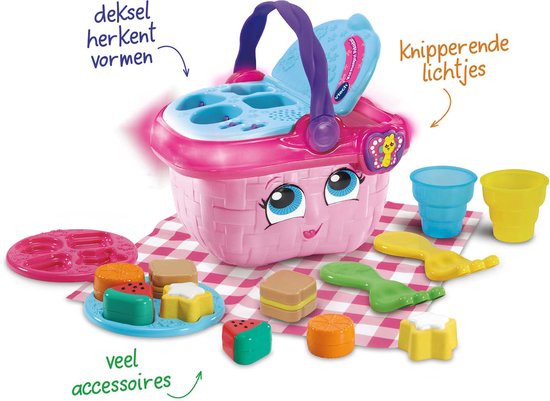 VTech Vormenpret Picknickset - Cadeau Kinderen - Educatief Baby Speelgoed - Vormen, Kleuren, Etenswaren & Reacties - Cadeau - 1 tot 4 Jaar