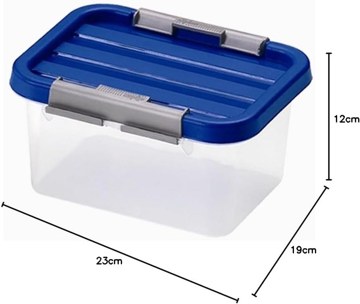 7 stuks clipbox met deksel en sluitingen 3 liter 23x19x12 cm transparant