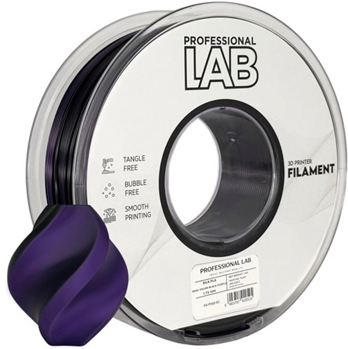 Professional Lab - Silk PLA - zwart/paars - 1kg - 1.75mm