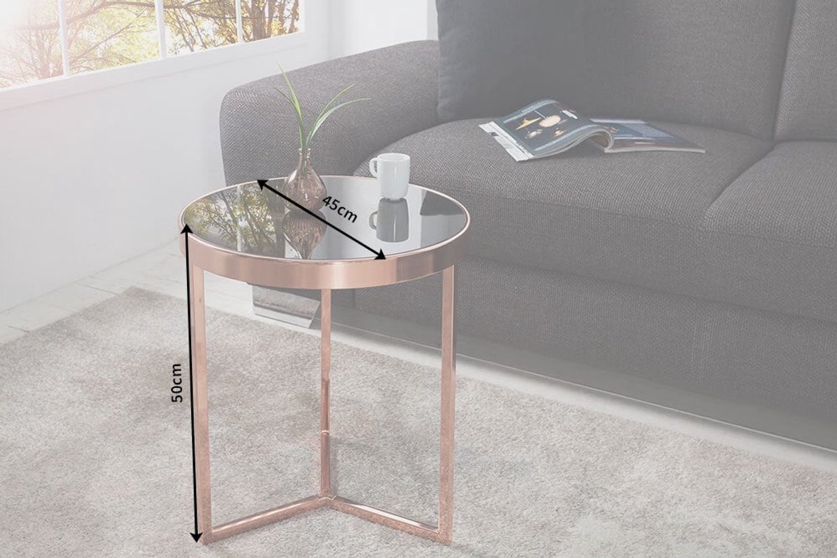 Design bijzettafel Original ASTRO 45cm koperzwarte salontafel - 36724
