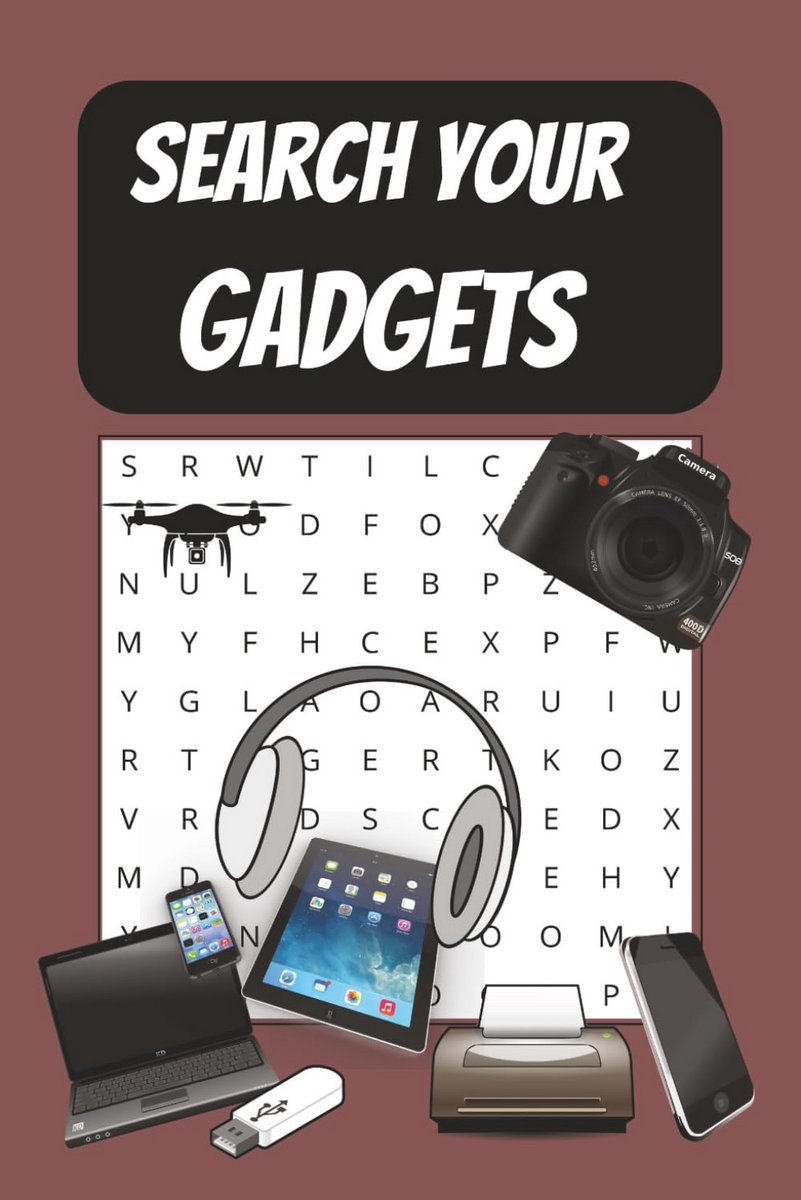 Woordzoekpuzzels over Gadgets: 50+ Puzzelboek met Groot Lettertype voor Technologie Liefhebbers