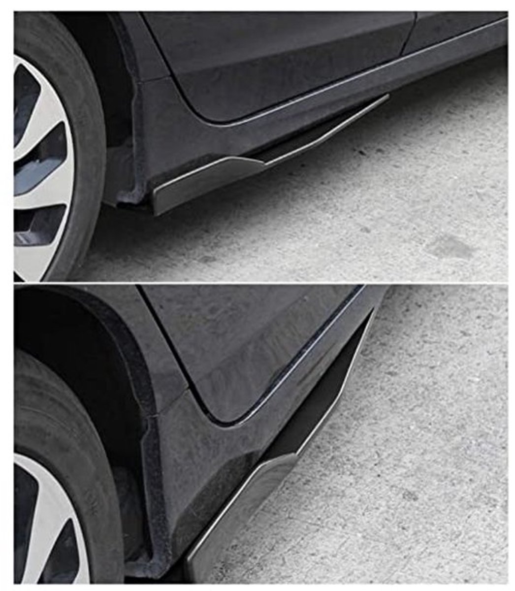 Universele Car Body Styling Zij- en Achterdrempels ABS - Glanzend Zwart - Set van 2