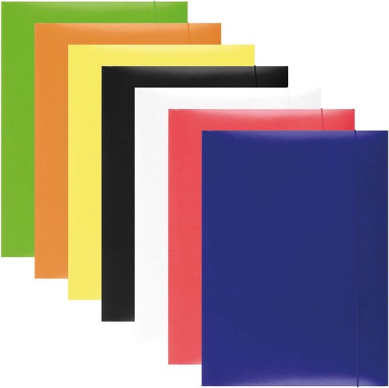D.RECT Verzamelmap A4 – 25 Stuks – 300g Karton – 3 Kleppen – Met Elastiek – Wit – Voor Kantoor & School