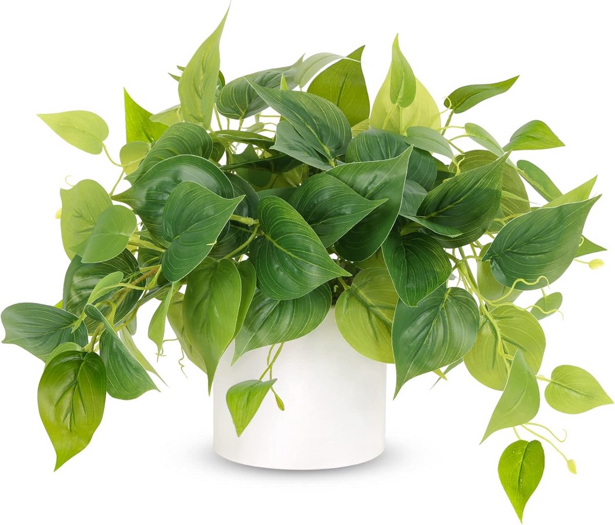 Kunstplant Pothos met witte keramische pot - Realistische nep plant voor binnen decoratie