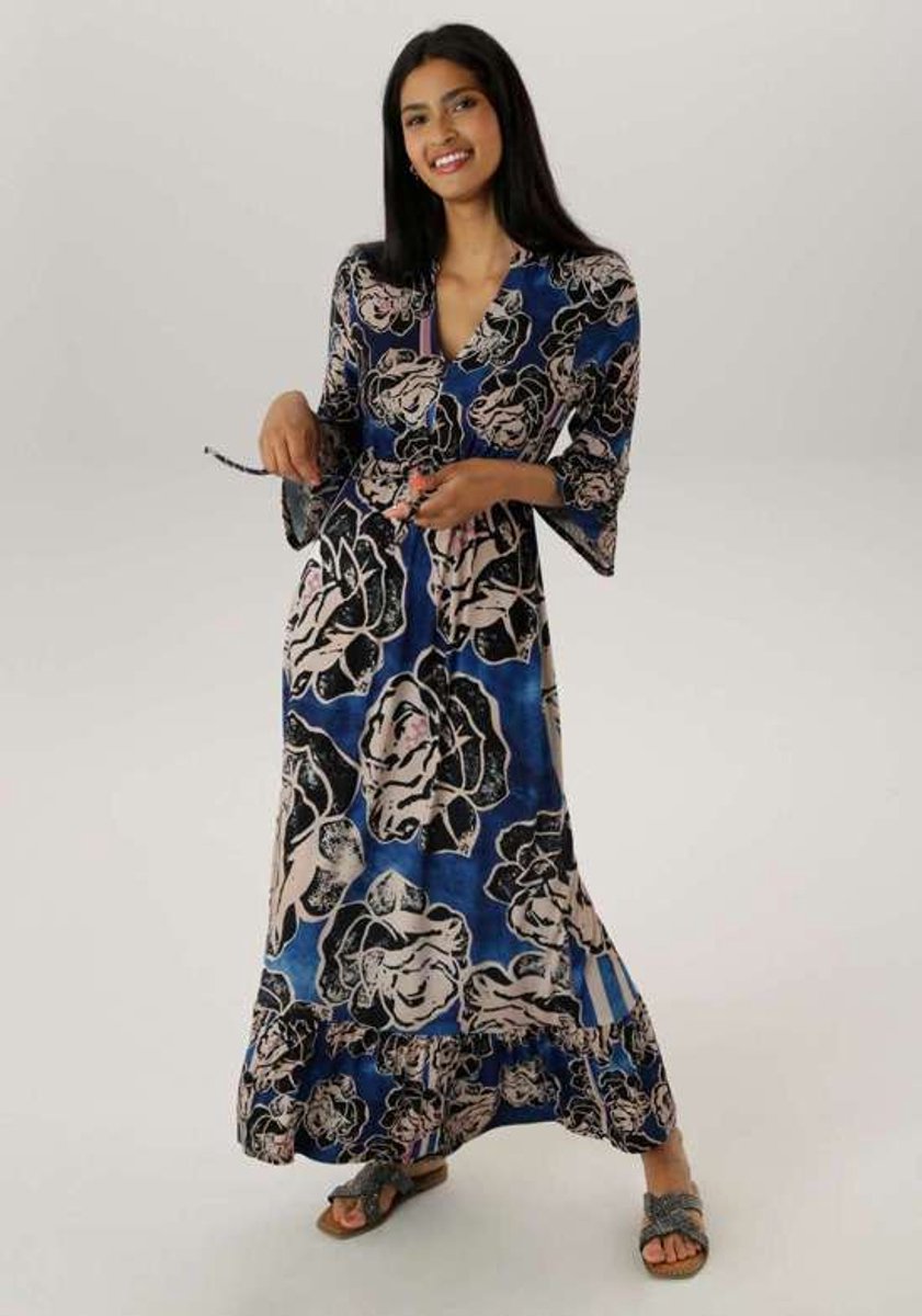 Aniston | Maxi Jurk | Bloemmotief | Soepelvallend | Maat 36
