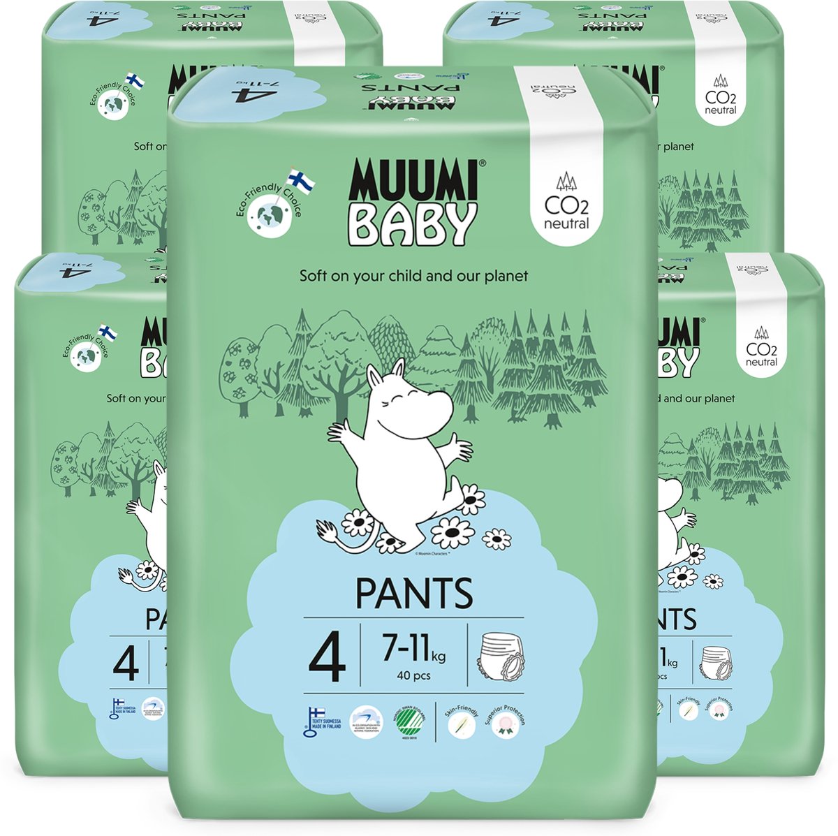 Moomin Baby Eco luierbroekjes maat 4 | 200 stuks