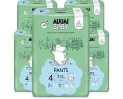 Muumi Baby Eco Luierbroekjes - Maat 4 - 7-11 kg - 200 Stuks - Hypoallergeen - Gevoelige Huid - Parfumvrij - MaandBox