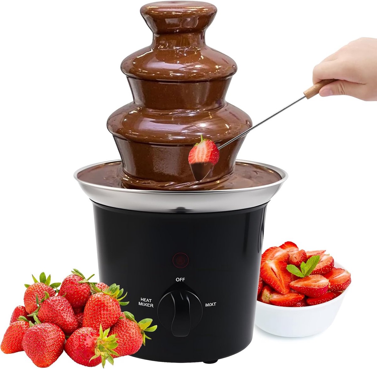 Chocoladefontein - Chocoladefondue -Zwart met zilver