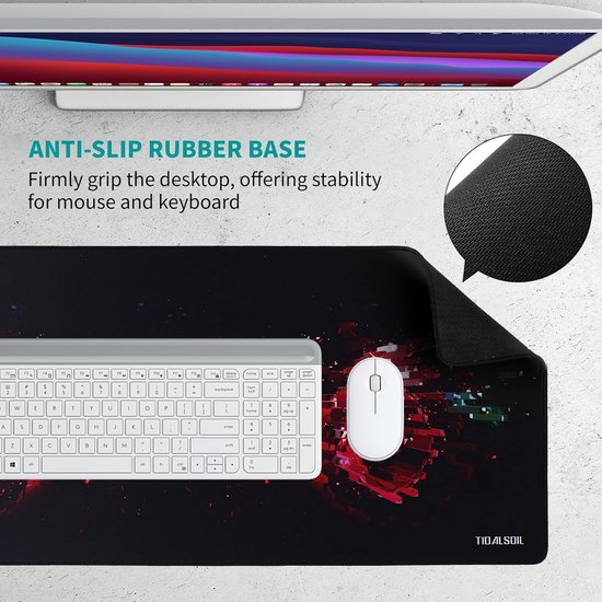 Gamingmuismat 900 x 400 mm waterdicht antislip rubber voor precisie en tracking desktoppad groot formaat voor werk studie en gamen — afbeelding 2