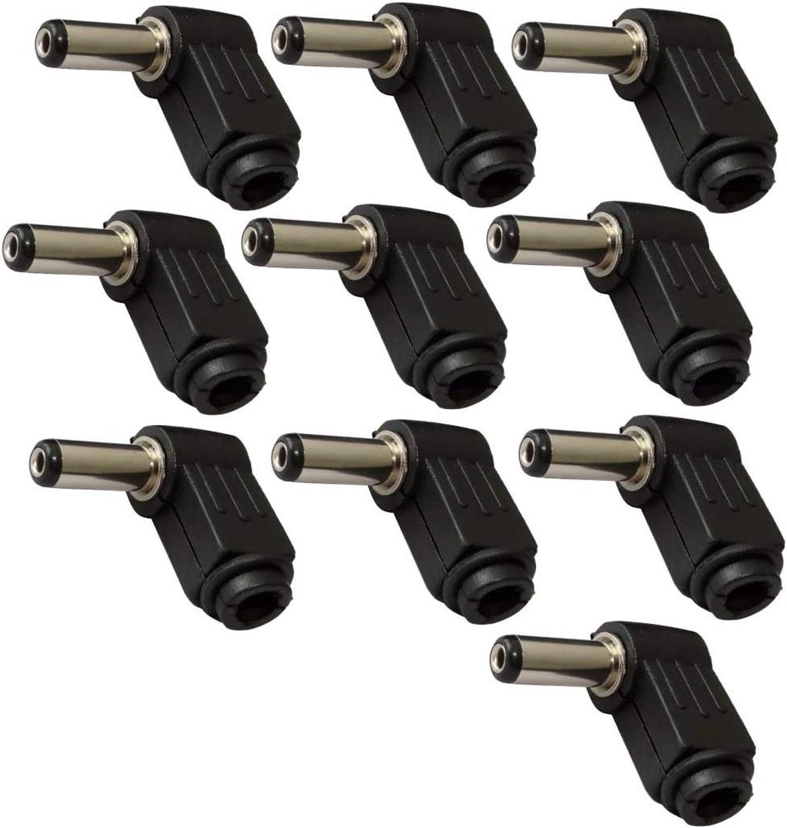 Adapter Stekkers - DC Plug Connectoren - Elektronica Reparatie - 90 Graden Hoek - 5.5/2.1 mm - Zwart