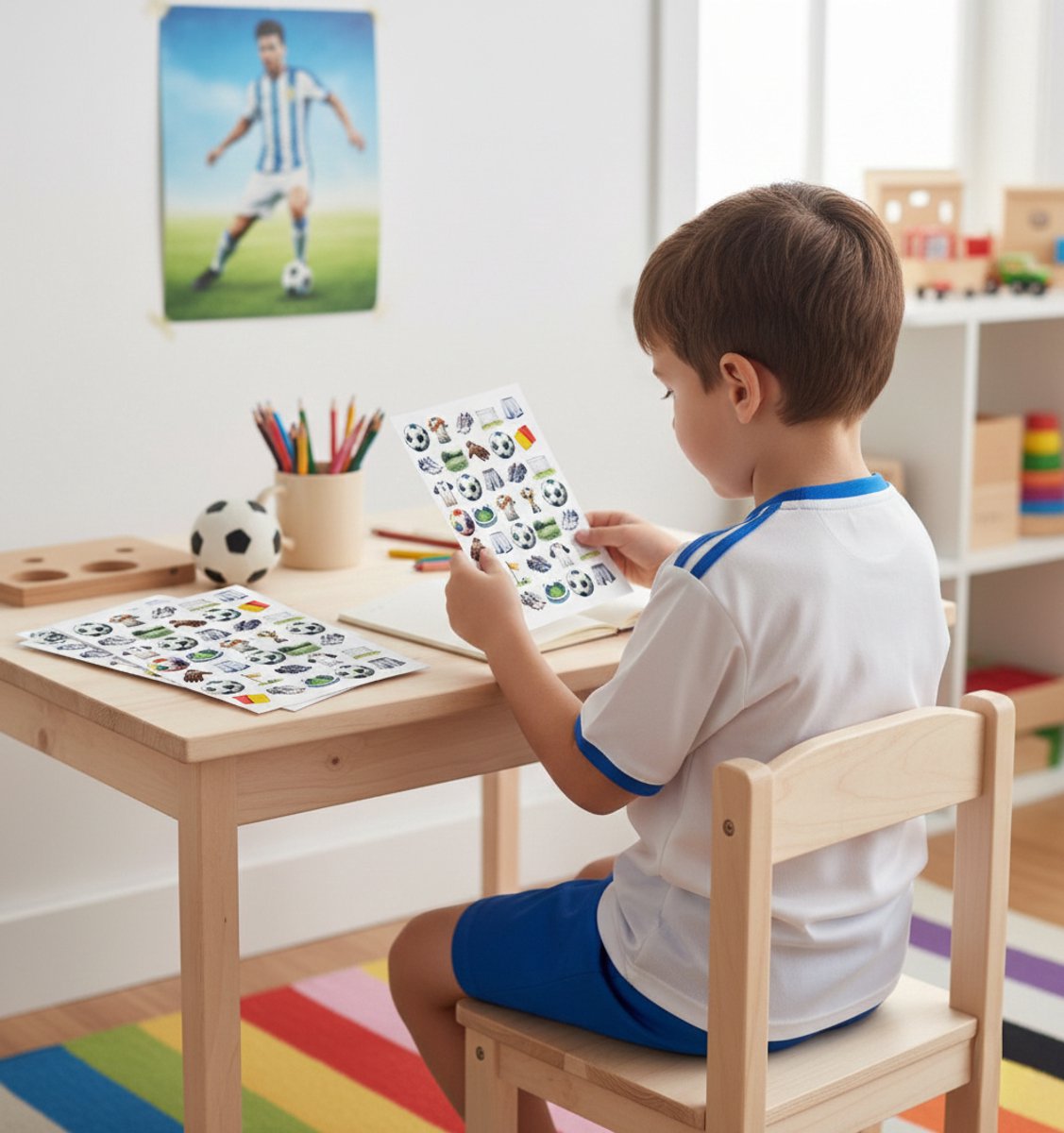 Voetbal Stickers - 3 Stickervellen - 105 Stuks - Stickers Jongens - Voetbal Cadeau — afbeelding 5