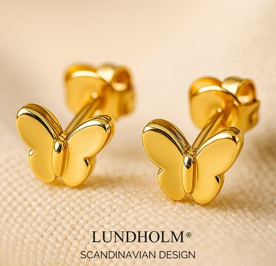 Clips d'oreilles Lundholm Filles, plaquées or - Acier inoxydable de Premium - Petites Boucles d'oreilles dorées (0,6 cm) - Cadeau de Saint-Nicolas pour petite fille - Emballage cadeau de Luxe