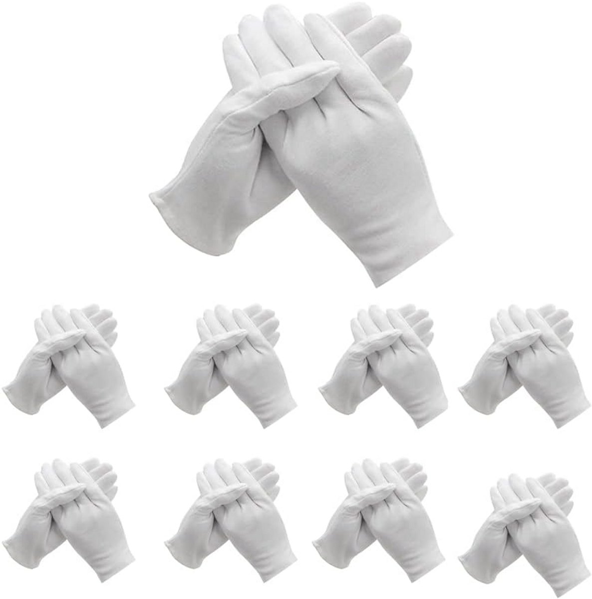 XL Witte Katoenen Handschoenen - Verzorging voor Droge Handen & Eczeem - 48 Stuks