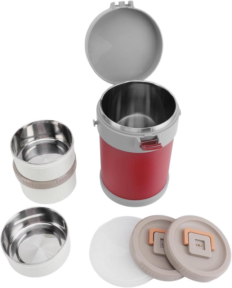 Ronte - Isolerende voedselpot voor warm eten 2L met schouderriem - Lekvrije pot voor kinderen en volwassenen - Magnetronveilig.
