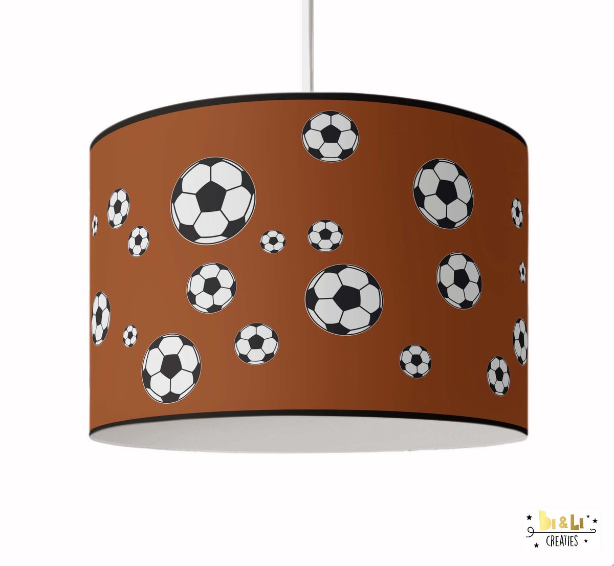 Hanglamp voetbal - kinder & babykamer - lampen - oranje - kunststof - 30x25cm - excl. lichtbron