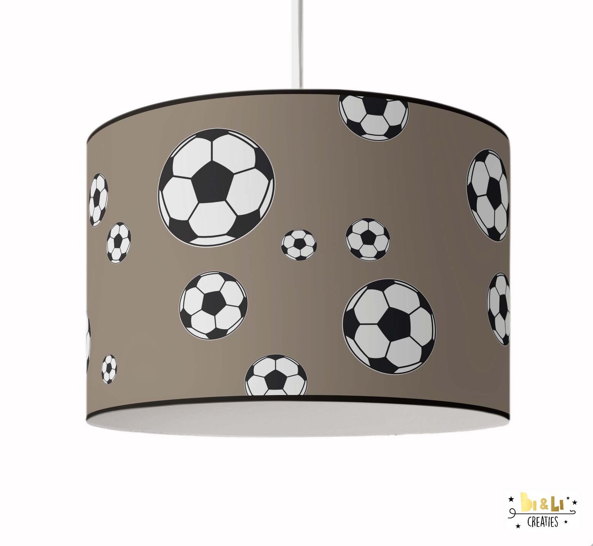 Hanglamp voetbal - kinder & babykamer - lampen - beige - kunststof - 30x25cm - excl. lichtbron