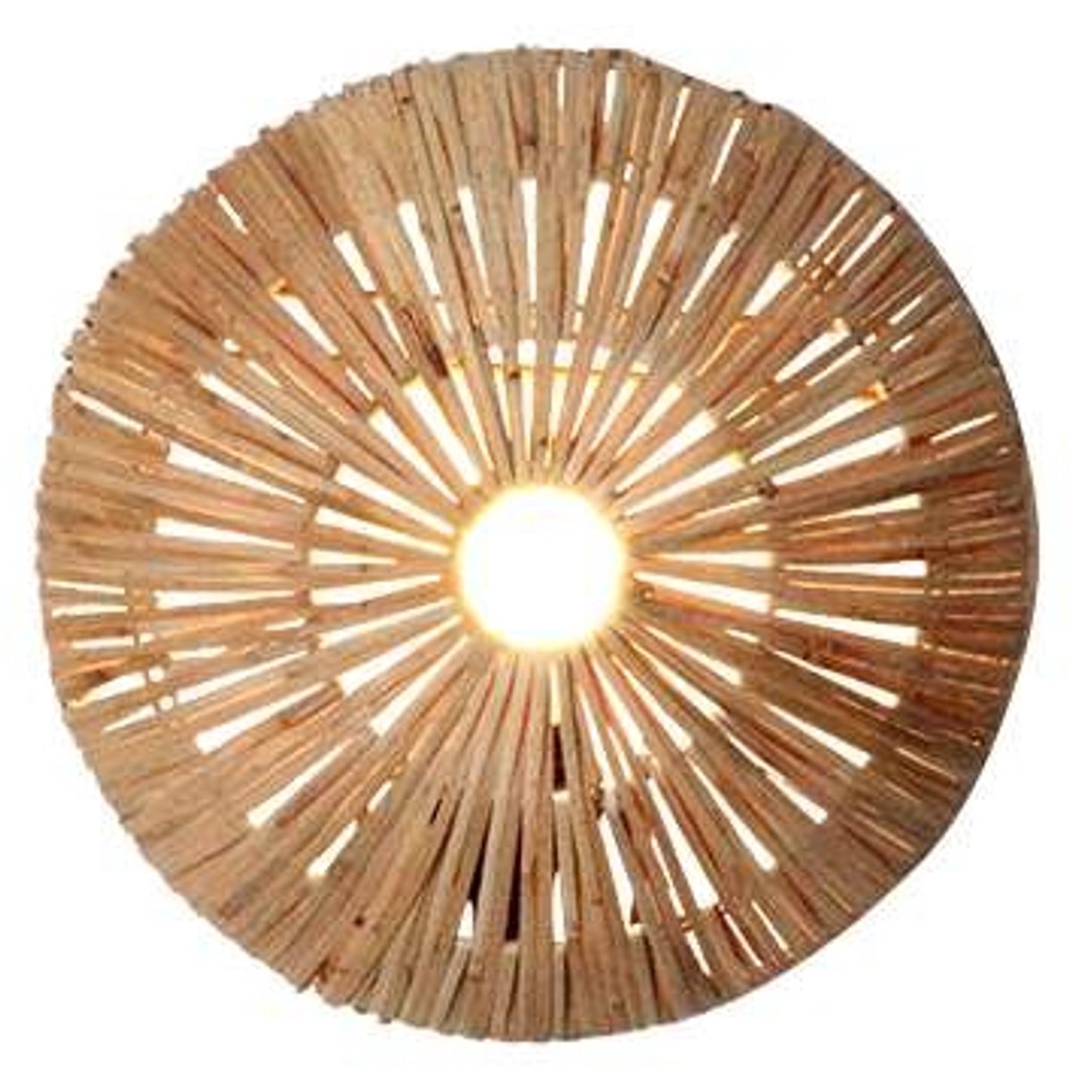 Ronde rotan wandlamp Jairo -Ø30cm- 4Shine