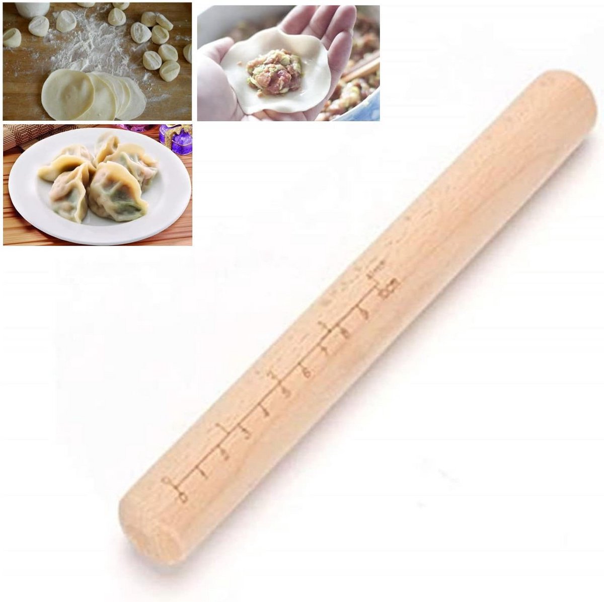 Kleine Houten Deegroller (23 cm) - Mini Roller voor Dumplings, Fondant en Koekjes Bakken