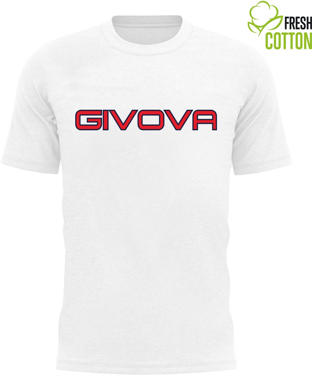 Katoenen T-shirt Givova Spot Wit Wit - L