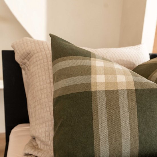 Kayori Magome Dekbedovertrek Flanel - 200x200-220 + 2 slopen - Tweepersoons - Heerlijk warm - Olijfgroen van Kayori — afbeelding 3