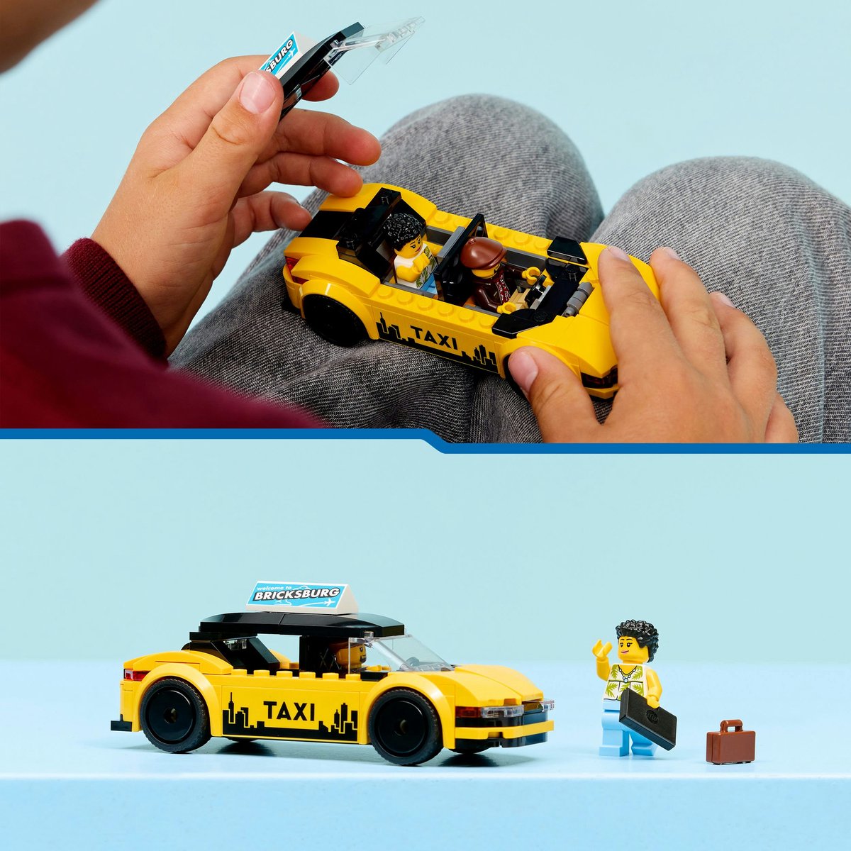 LEGO® City Gele Taxi - Modelautobouwset met 2 Minifiguren - Klassieke Speelgoedtaxi - 60487 — afbeelding 6