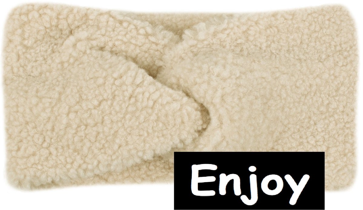 Haarband-teddy -beige -zacht en warm