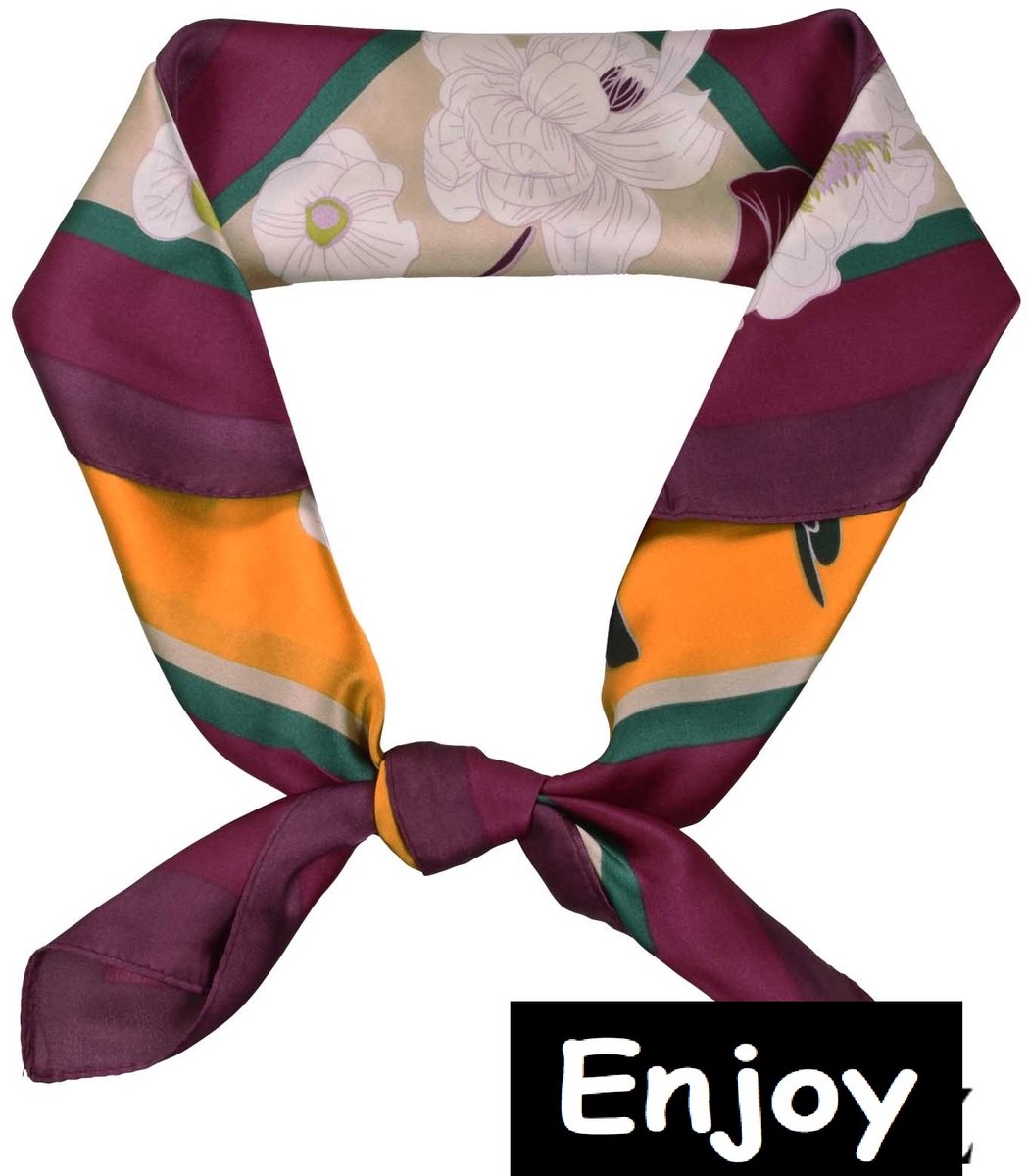 sjaaltje- bordeaux/ paars- vierkant 70 bij 70cm- hals sjaaltje- trendy-nieuw- Bandana