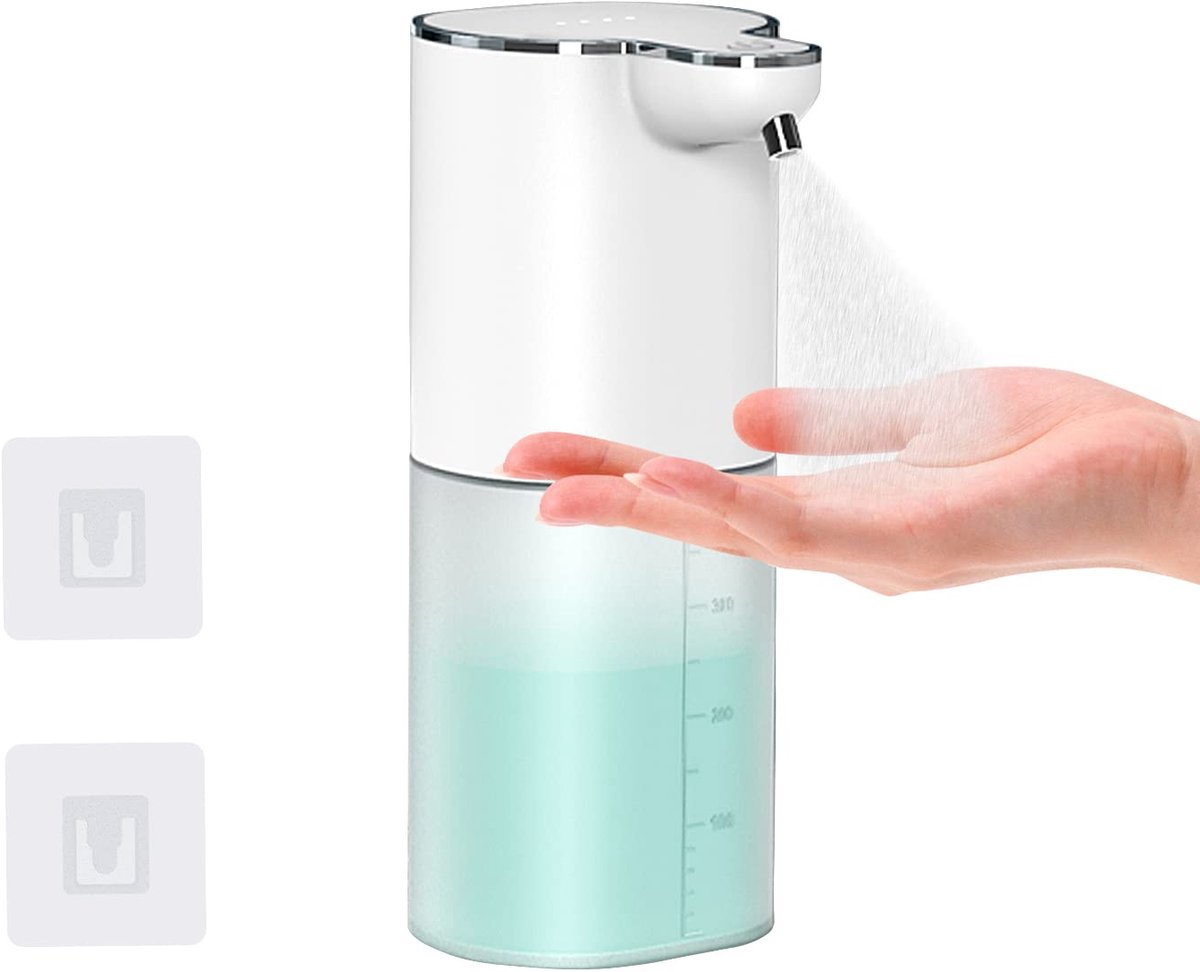 Ynkkvre - Automatische Zeepdispenser met Sensor – 400ml Schuimdispenser, IPX5 Waterdicht, USB Oplaadbaar, 4 Instelbare Niveaus, Hygiënisch Handsfree Ontwerp-Alcoholspray